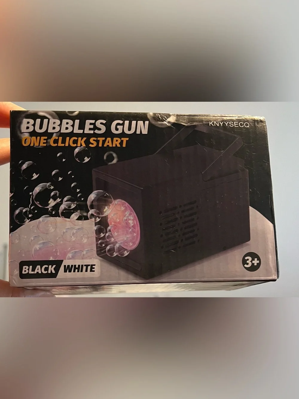 Black Handheld Bubble Maker for Kids - Portable Bubble Machine